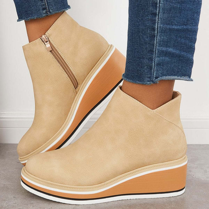 Blair Linnet Ankle Boots – Beige