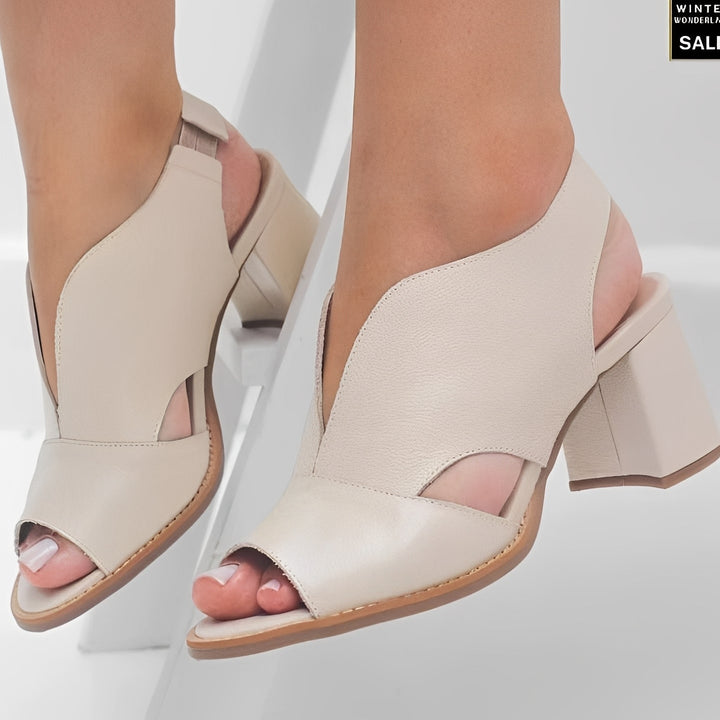 Kendall Lantern Heeled Sandals – Beige