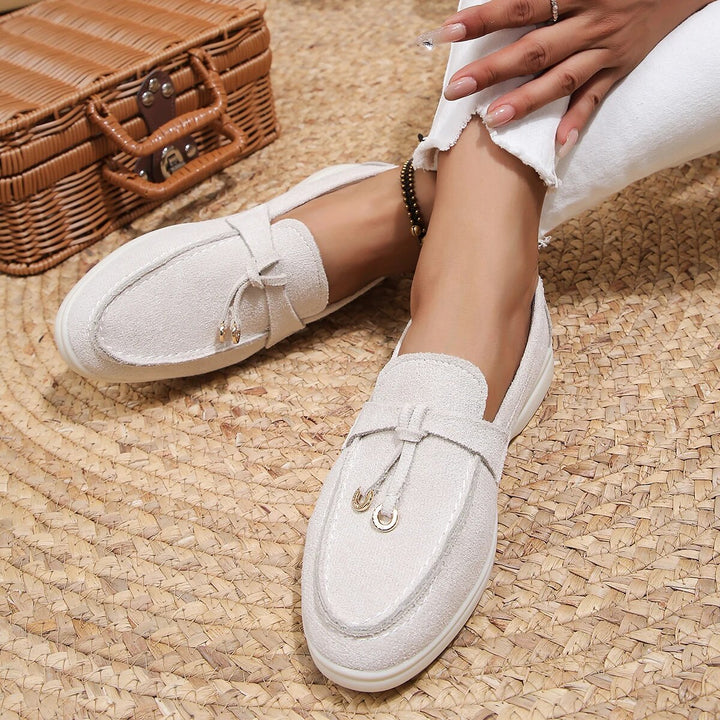Jocelyn Lantern Loafers – White