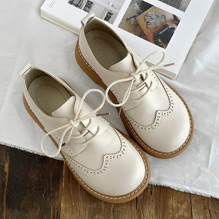 Holly Peony Oxford Shoes – White