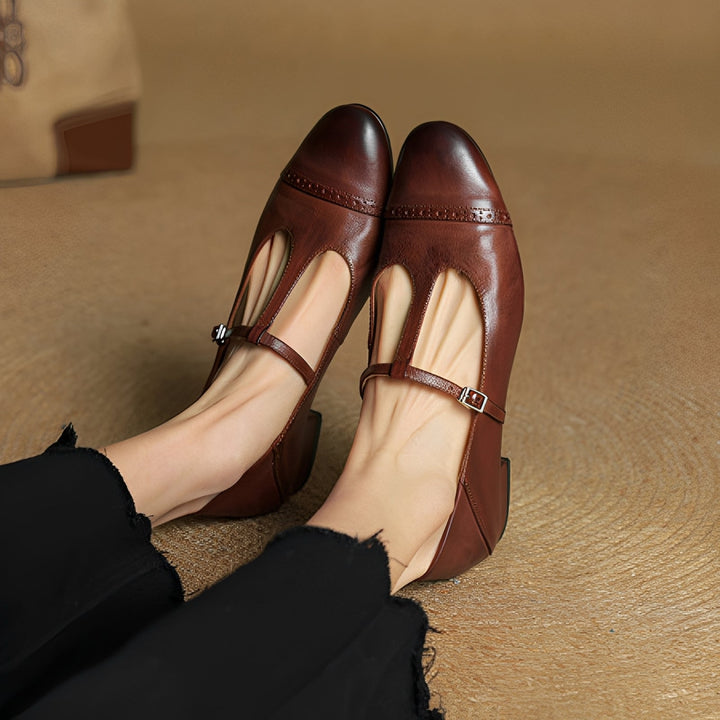 Shelby Lantern Ballet Flats – Brown