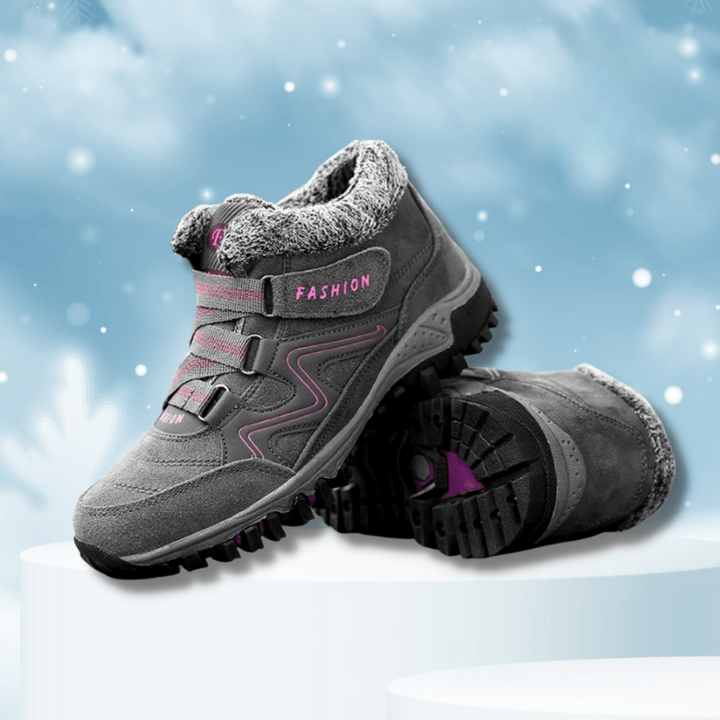 Georgia Peony Winter Sneakers – Gray/Pink