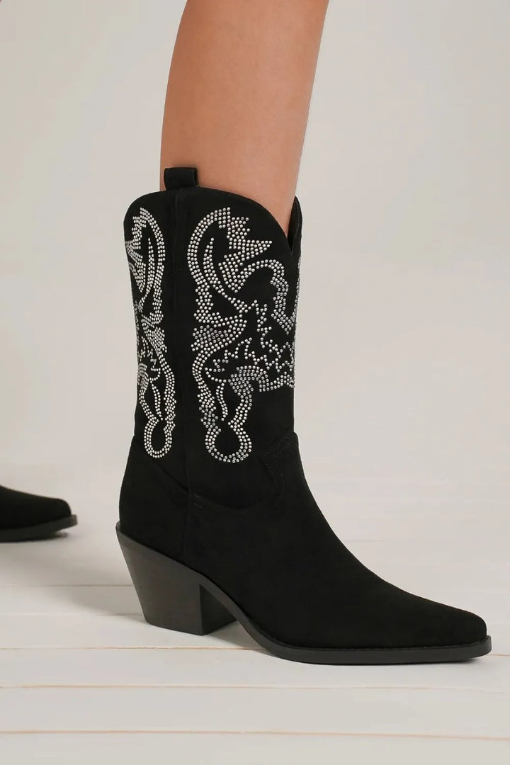 Sage Lantern Ankle Boots – Black