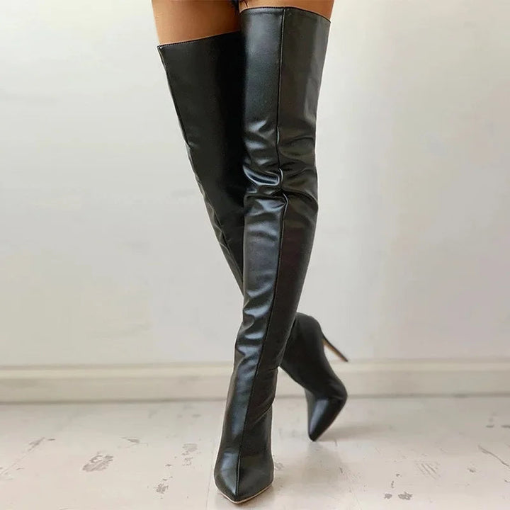 Cassidy Gardenia Knee-High Boots – Black