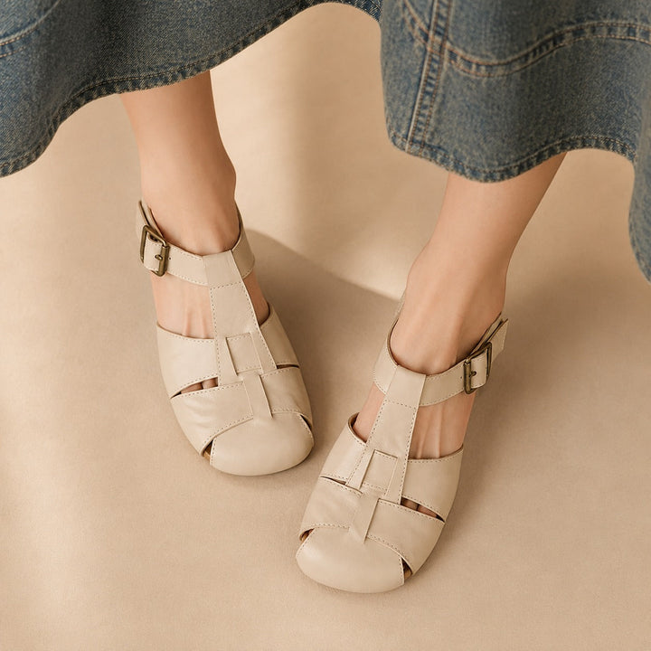 Kinsley Peony Slingback Flats – Beige