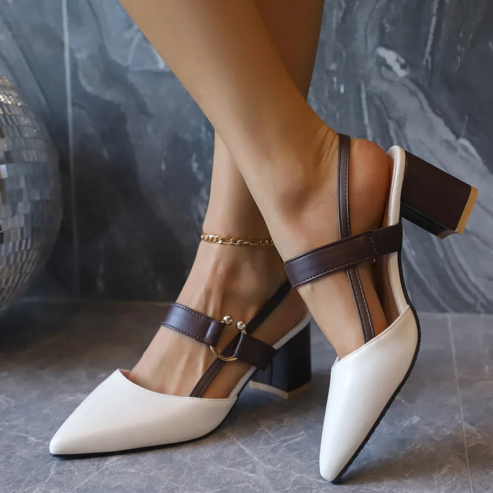 Lacey Gardenia Slingback Heels – White