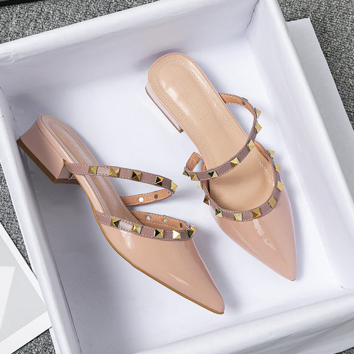 Belle Dove Heeled Mules by Doramela