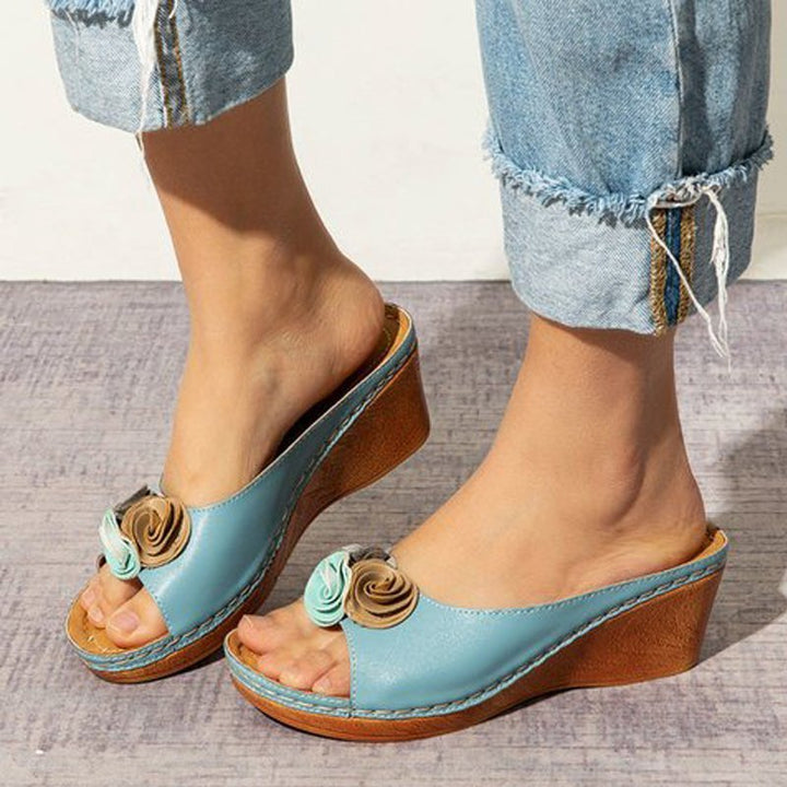 Sienna Dove Wedge Sandals by Doramela