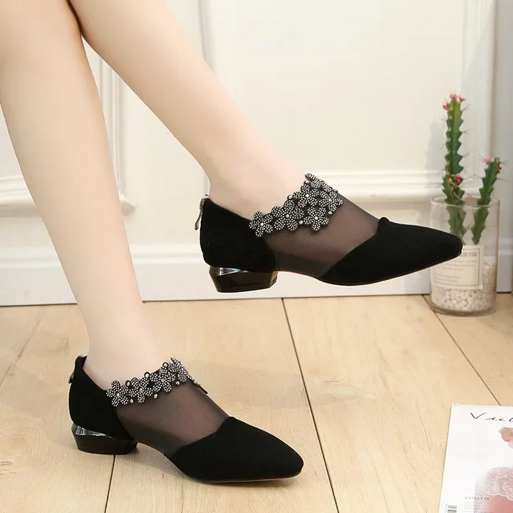 Ruby Fable Low-Heel Pumps by Doramela