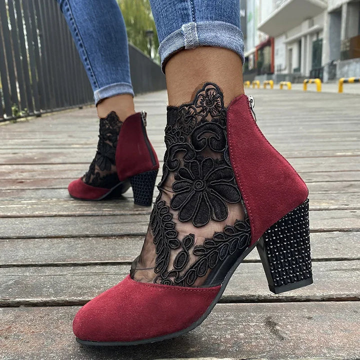 Esme Serenade Lace Ankle Boots by Doramela