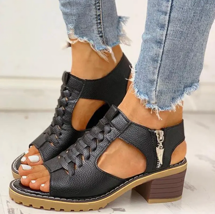 Georgia Dove Heeled Sandals by Doramela