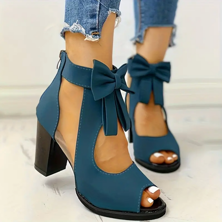 Opal Dove Heeled Sandals by Doramela