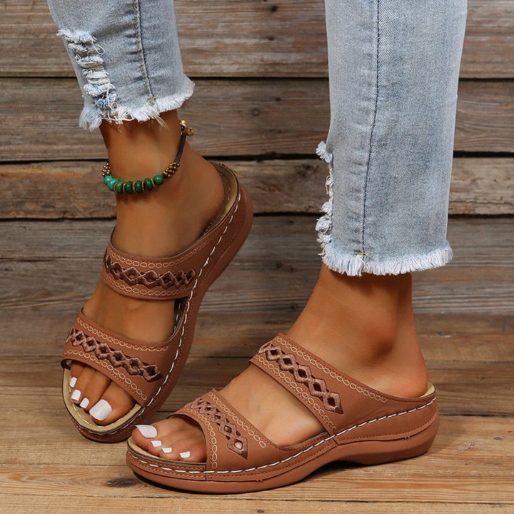 Frances Minuet Wedge Sandals by Doramela