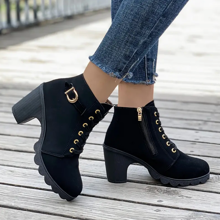Belle Fable Heeled Ankle Boots by Doramela