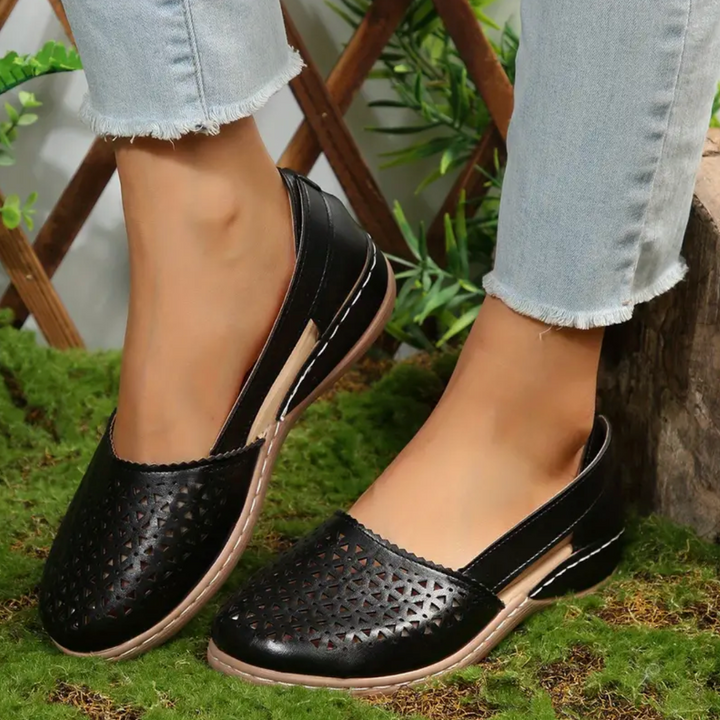 Aster Starling Perforated Slingback Ballet Flats by Doramela