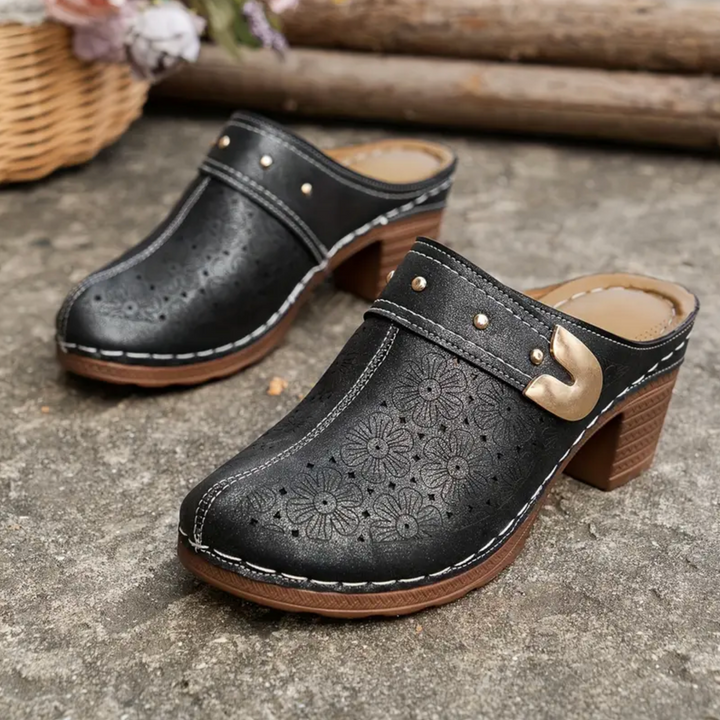 Poppy Dove Block-Heel Pumps by Doramela