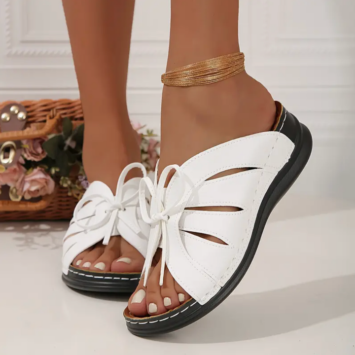 Faye Dove Wedge Sandals by Doramela