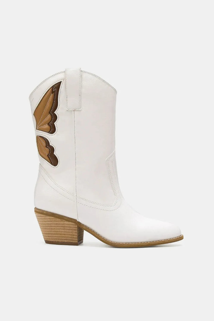 Remi Lantern Ankle Boots – White