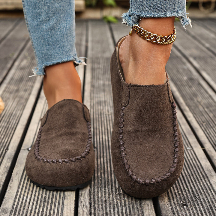 Brooklyn Peony Slip-On Flats – Brown