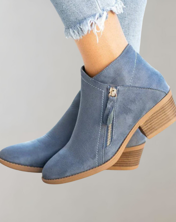 Payton Peony Ankle Boots – Blue