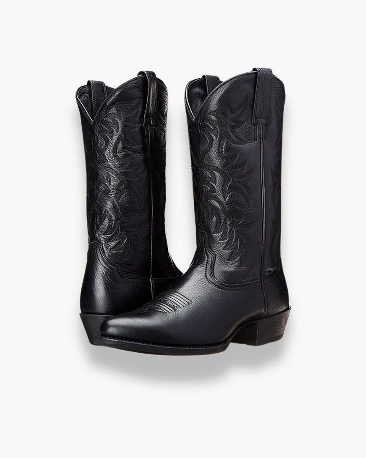Finley Gardenia Western Ankle Boots – Black