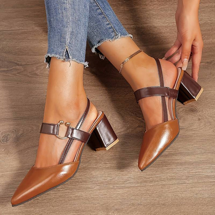 Tatum Pavilion Slingback Heels – Brown