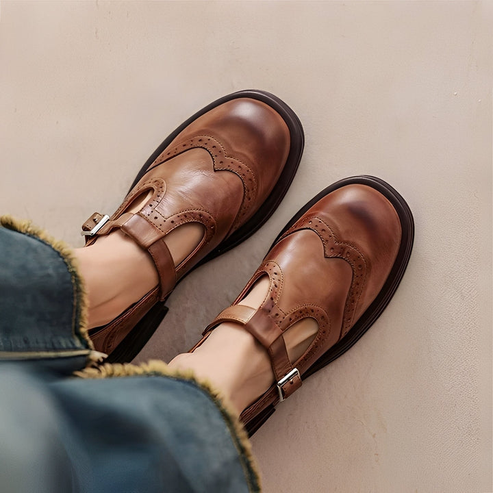 Brielle Linnet Monk Strap Shoes – Brown