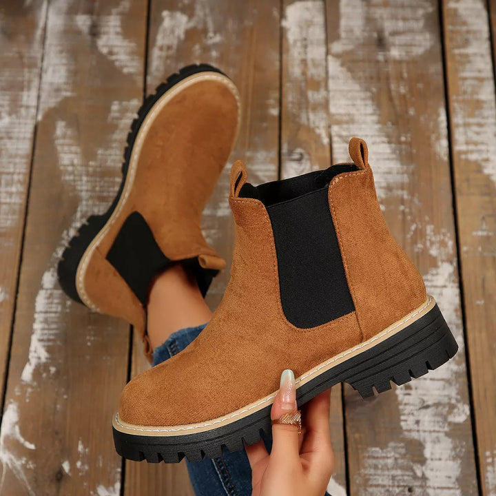 Avery Peony Ankle Boots – Brown