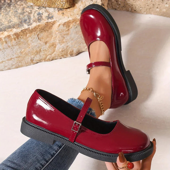 Claire Linnet Mary Jane Heels – Red